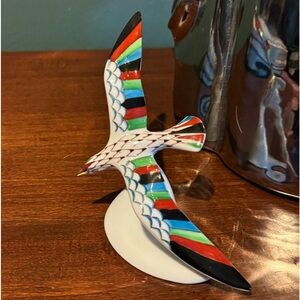 Vintage Hollohaza Hungary Porcelain Seagull Bird Figurine Handpainted